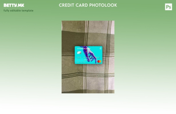 Модерен стил на USA Citigroup Bank за мастер картички со фото изглед преден шабл